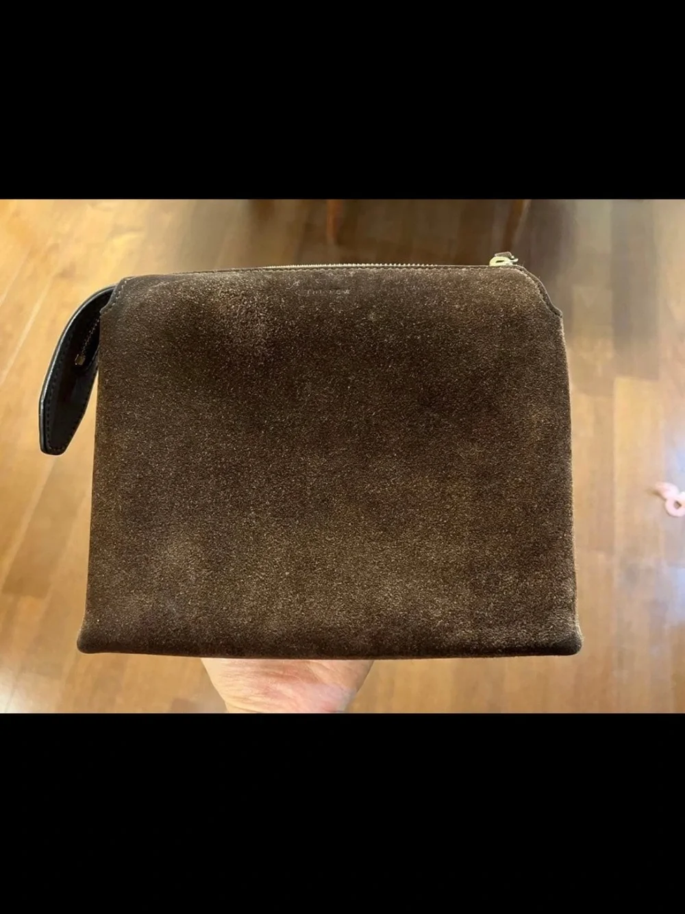 The Row Chocolate Suede Messenger Bag